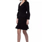 Twinset Elegant Black V-Neck Sheath Dress