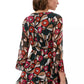 Twinset Multicolor Floral Crepe Midi Dress with Ribbon Waist