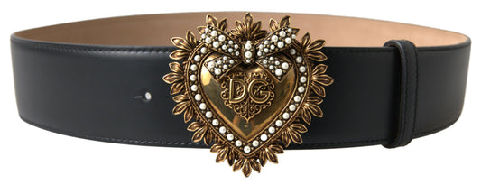 Dolce & Gabbana Elegant Black Leather Devotion Belt