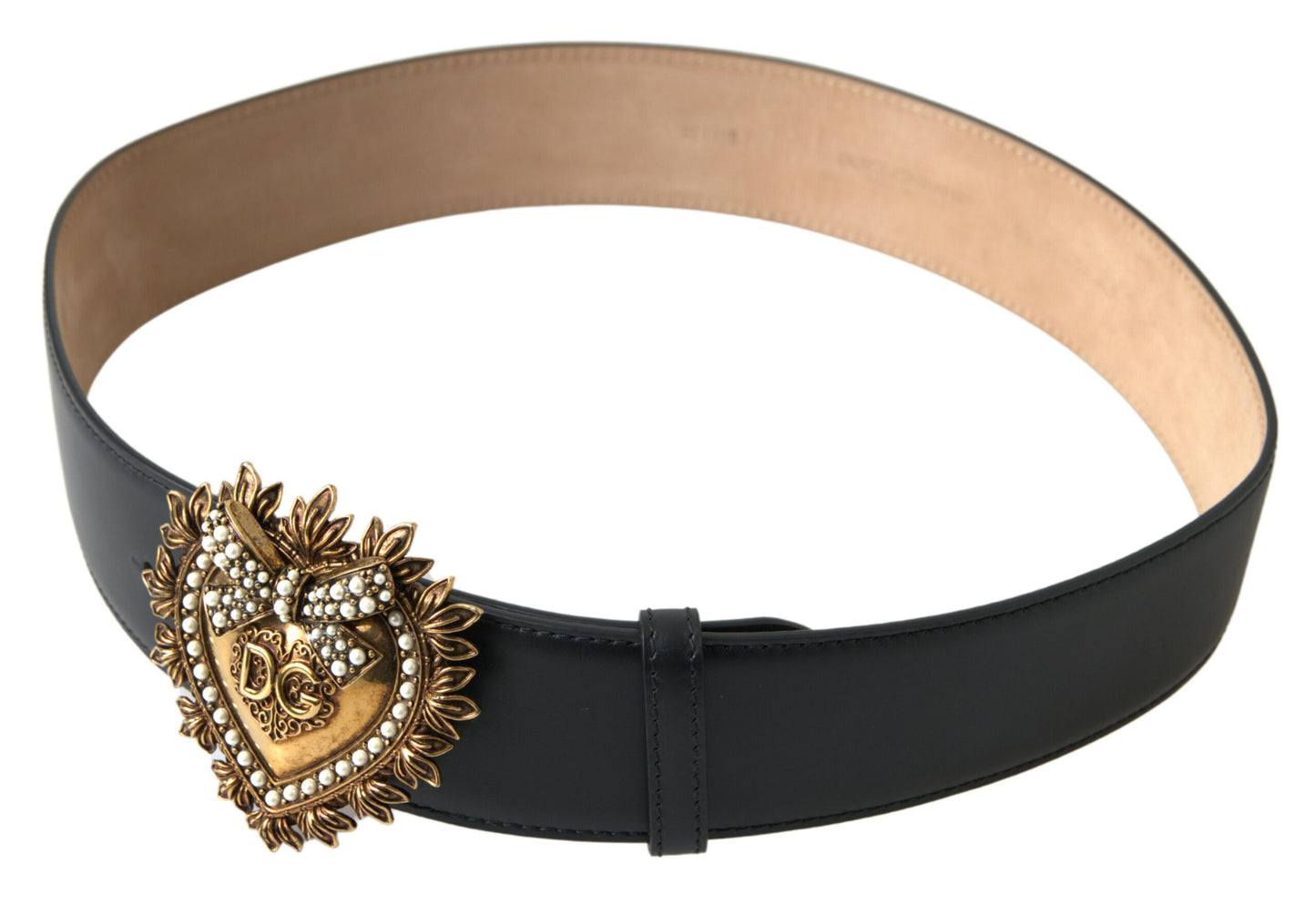 Dolce & Gabbana Elegant Black Leather Devotion Belt