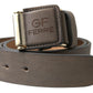 GF Ferre Elegant Leather Fashion Belt with Engraved Buckle