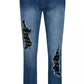 Twinset Chic High-Waisted Distressed Sequined Jeans