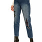 Twinset Chic High-Waisted Distressed Sequined Jeans