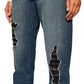 Twinset Chic High-Waisted Distressed Sequined Jeans