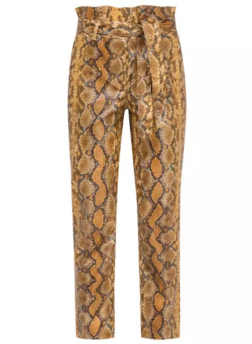 Twinset Chic Python Print Eco-Leather Trousers