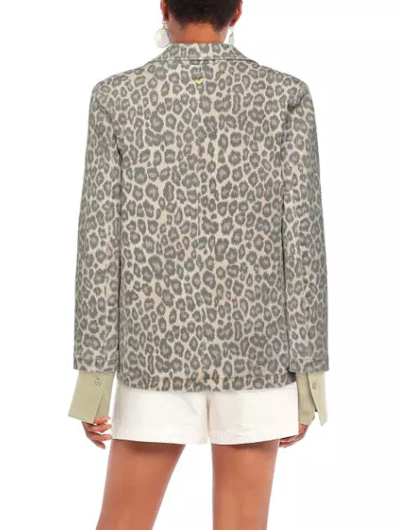 Twinset Chic Leopard Print One-Button Jacket