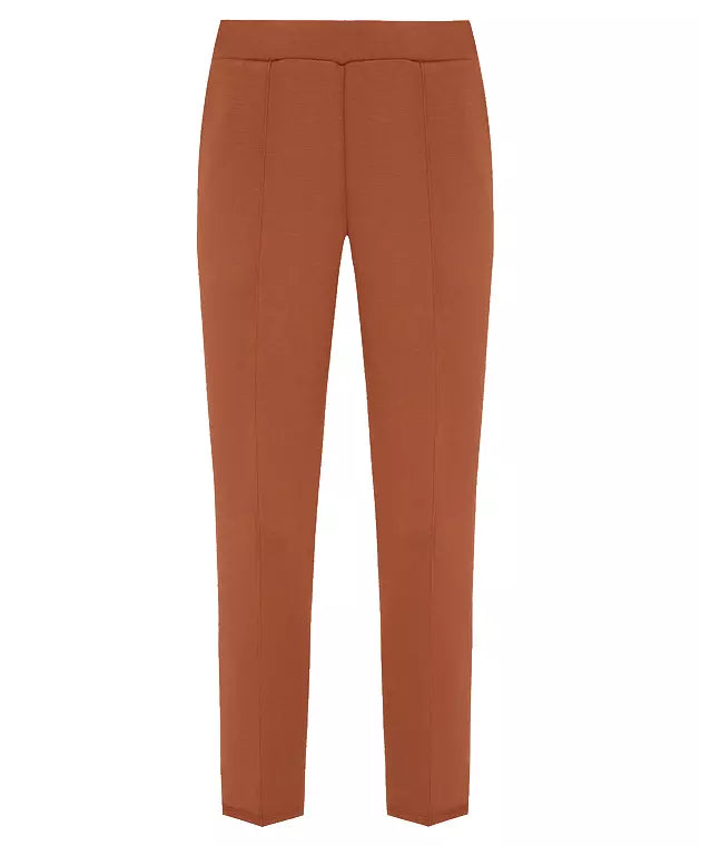 Twinset Chic Brown Stretch Trousers with Side Pockets