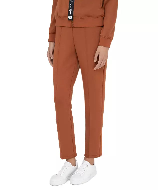 Twinset Chic Brown Stretch Trousers with Side Pockets