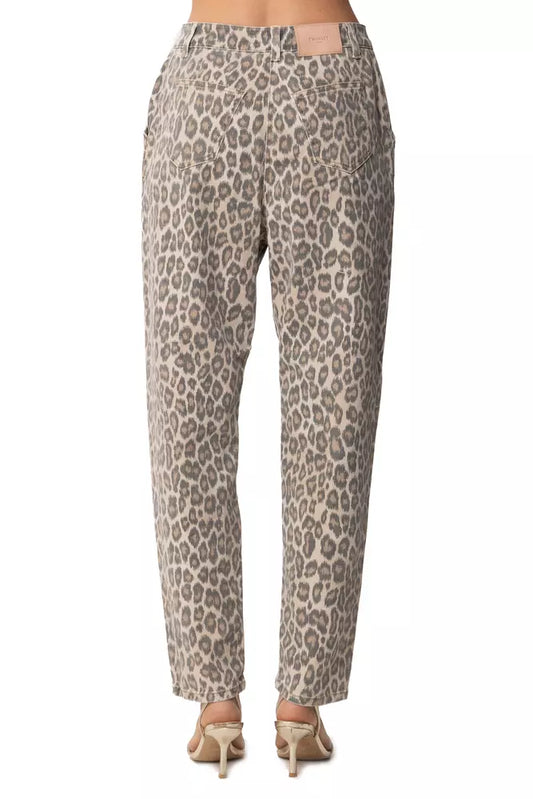 Twinset Elegant Leopard Print Trousers for Sophisticated Style