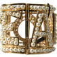 Dolce & Gabbana Elegant Gold Cuff with AMORE & Faux Pearls