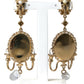 Dolce & Gabbana Gold Plated Mirror Chandelier Earrings