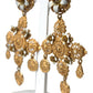 Dolce & Gabbana Elegant Gold Tone Madonna Floral Earrings