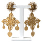 Dolce & Gabbana Elegant Gold Tone Madonna Floral Earrings