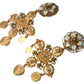 Dolce & Gabbana Elegant Gold Tone Madonna Floral Earrings