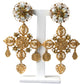 Dolce & Gabbana Elegant Gold Tone Madonna Floral Earrings