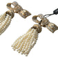 Dolce & Gabbana Elegant Bow Beaded Tassel Earrings