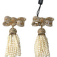 Dolce & Gabbana Elegant Bow Beaded Tassel Earrings