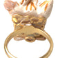 Dolce & Gabbana Golden Canine Chic Resin & Brass Ring