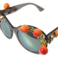 Dolce & Gabbana Chic Gray Crystal Applique Women's Sunglasses