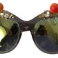 Dolce & Gabbana Chic Gray Crystal Applique Women's Sunglasses