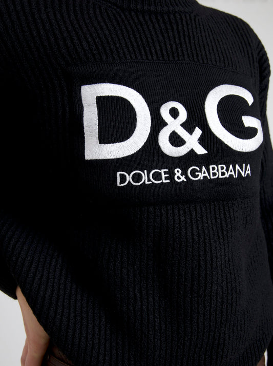 Dolce & Gabbana Elegant Black Virgin Wool Sweater