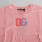 Dolce & Gabbana Elegant Pink Cotton Crew Neck Tank Top