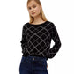 Liu Jo Rhinestone Embellished Check Sweater