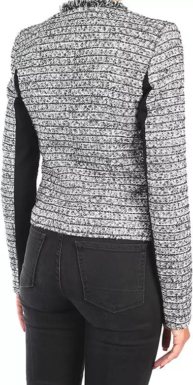 Liu Jo Elegant Knit Jacket with Eco-Leather Accents