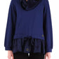 Liu Jo Elegant Blue Satin-Trim Sweatshirt