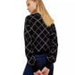 Liu Jo Rhinestone Embellished Check Sweater