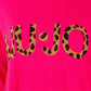 Liu Jo Fuchsia Turtleneck Sweater with Rhinestone Details