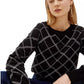 Liu Jo Rhinestone Embellished Check Sweater