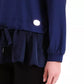 Liu Jo Elegant Blue Satin-Trim Sweatshirt