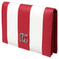 Dolce & Gabbana Elegance Unfolded: Red & White Leather Bifold Wallet