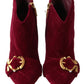 Dolce & Gabbana Elegant Velvet Devotion Ankle Boots