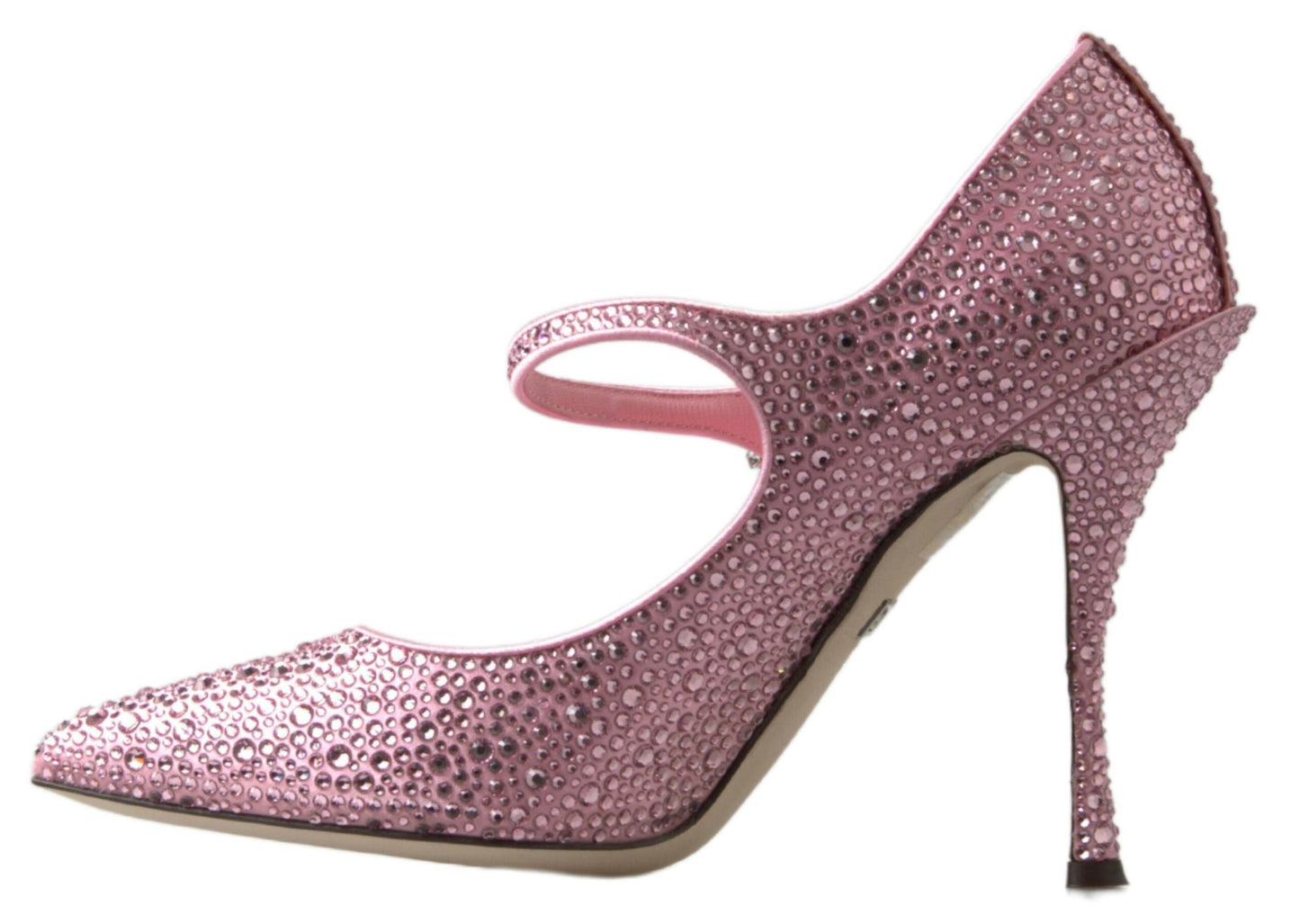 Dolce & Gabbana Pink Crystal Brooch Mary Jane Stilettos