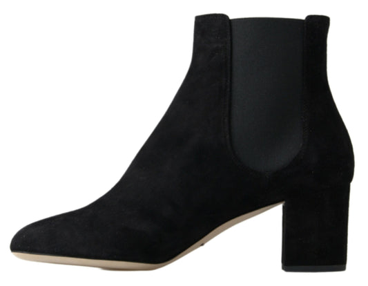 Dolce & Gabbana Elegant Black Stretch Ankle Boots