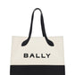 Bally Elegant Two-Tone Leather Tote Shoulder Bag