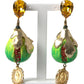 Dolce & Gabbana Green Fig Crystal Dangle Earrings