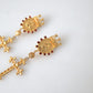 Dolce & Gabbana Regal Gold Cross & Crown Clip Earrings