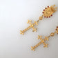 Dolce & Gabbana Regal Gold Cross & Crown Clip Earrings