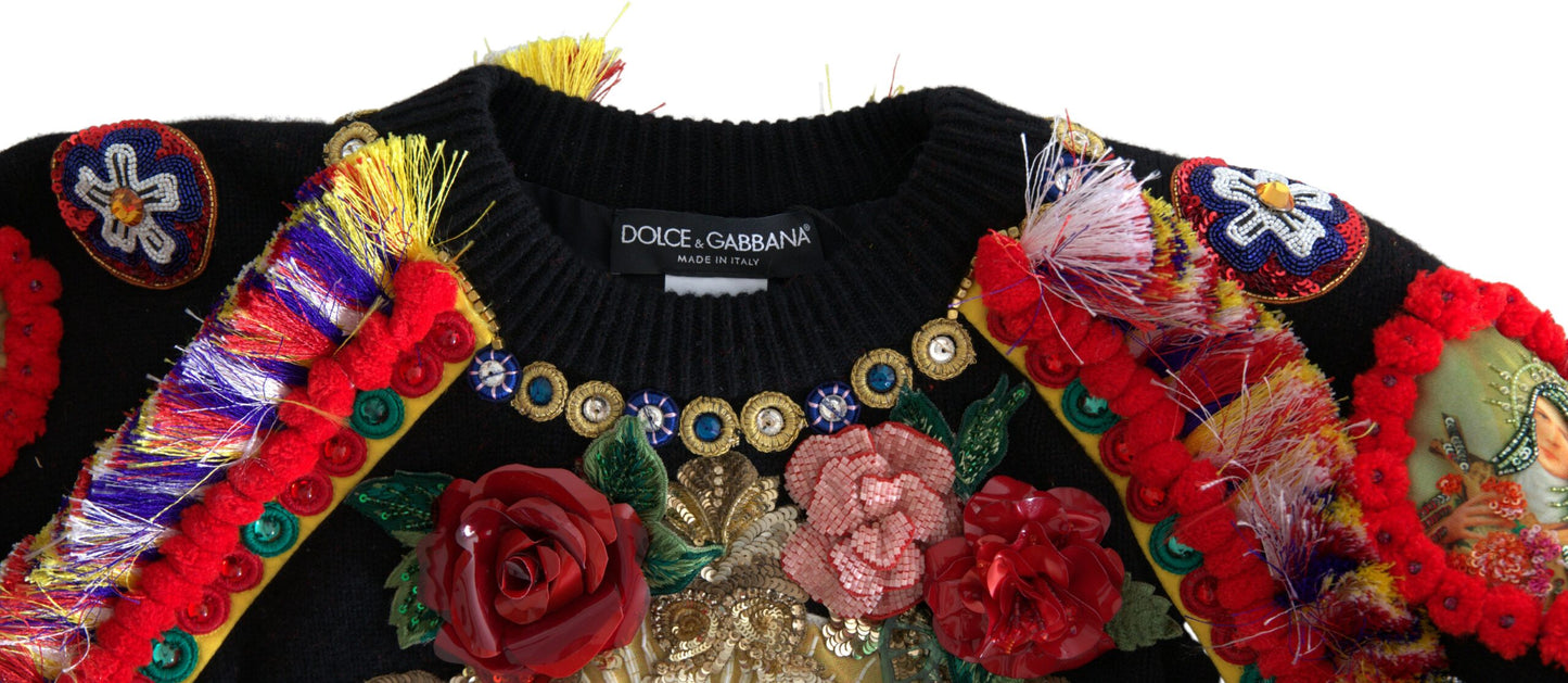 Dolce & Gabbana Multicolor Cashmere Crew Neck Sweater