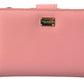 Dolce & Gabbana Chic Pink Zip Around Continental Wallet