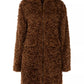 Liu Jo Plush Eco-Fur Coat with Hood in Brown