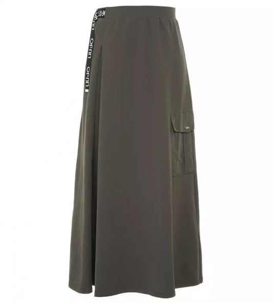 Liu Jo Elegant Cotton Fleece Long Skirt with Logo Detail