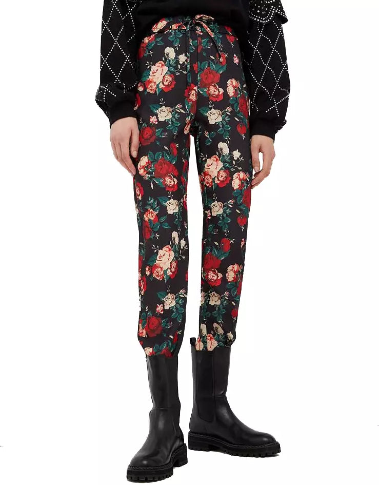 Liu Jo Elegant Rose Print Jogging Trousers