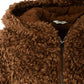 Liu Jo Plush Eco-Fur Coat with Hood in Brown