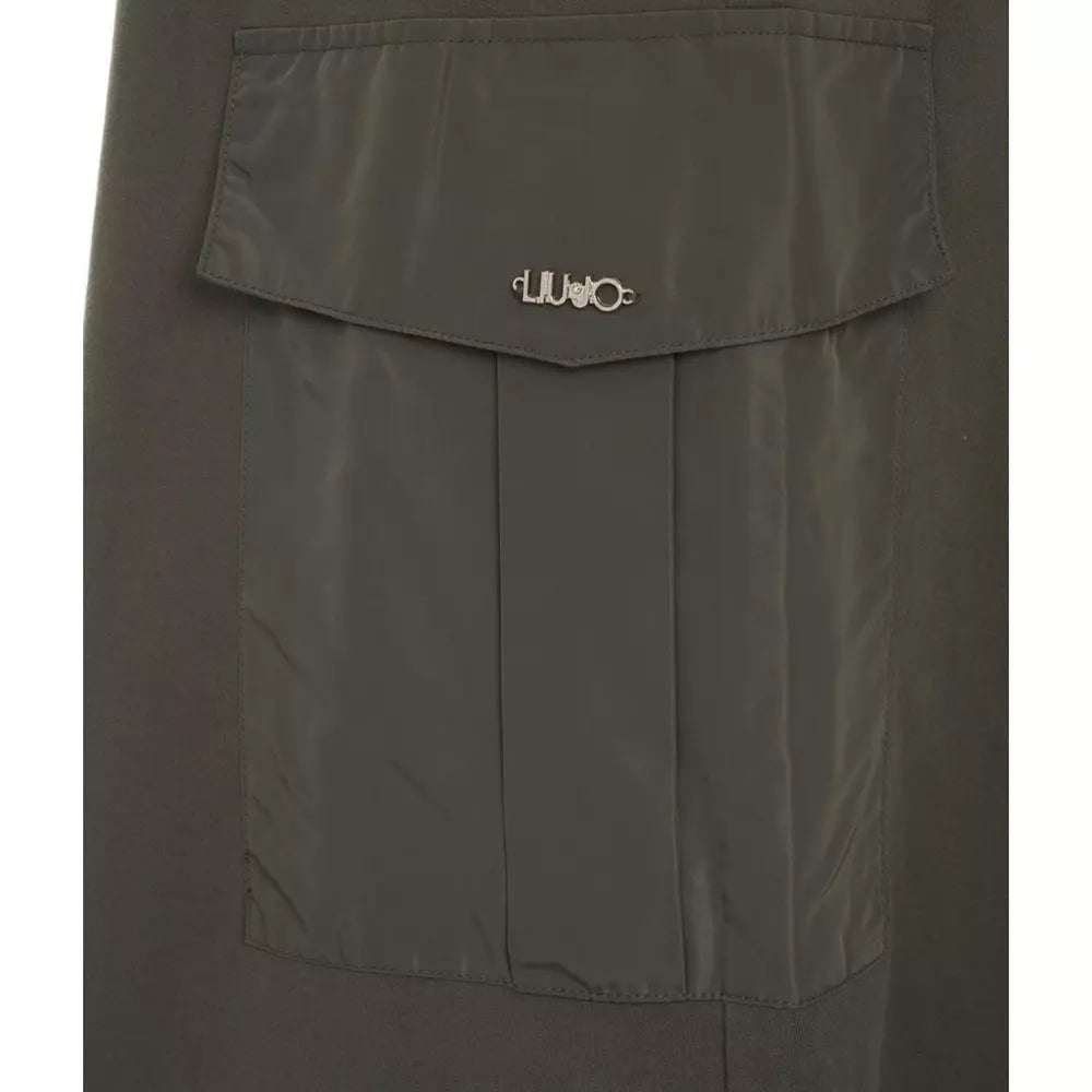 Liu Jo Elegant Cotton Fleece Long Skirt with Logo Detail