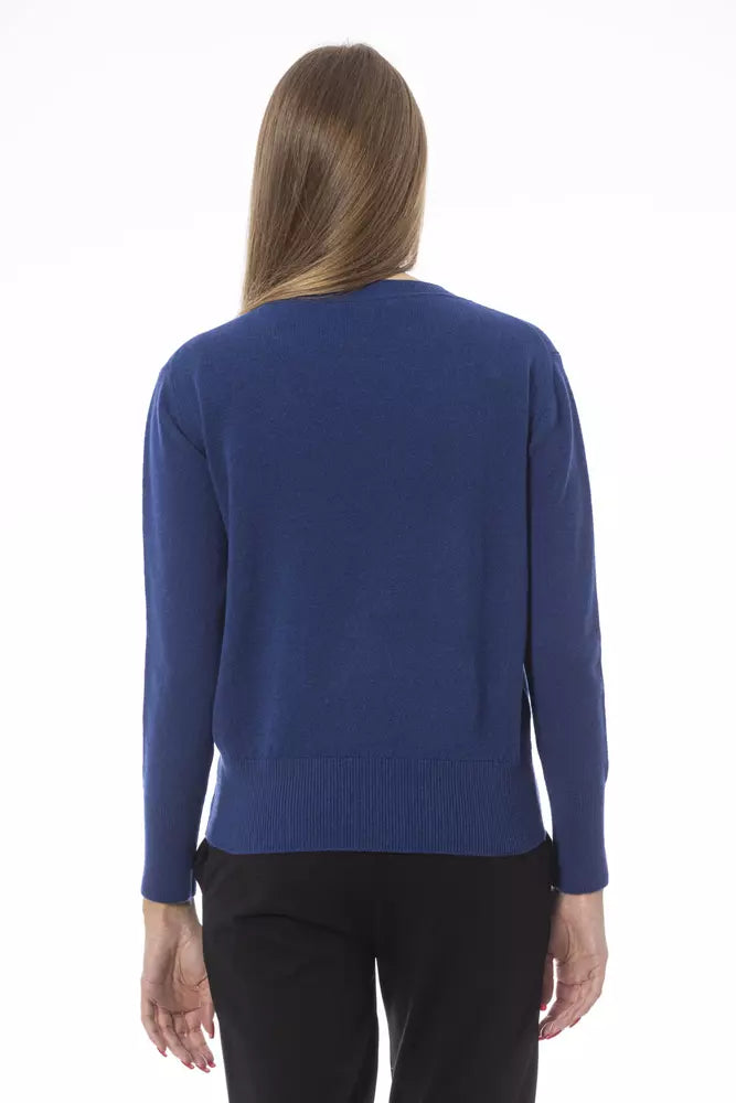 Baldinini Trend Blue Wool Women Sweater