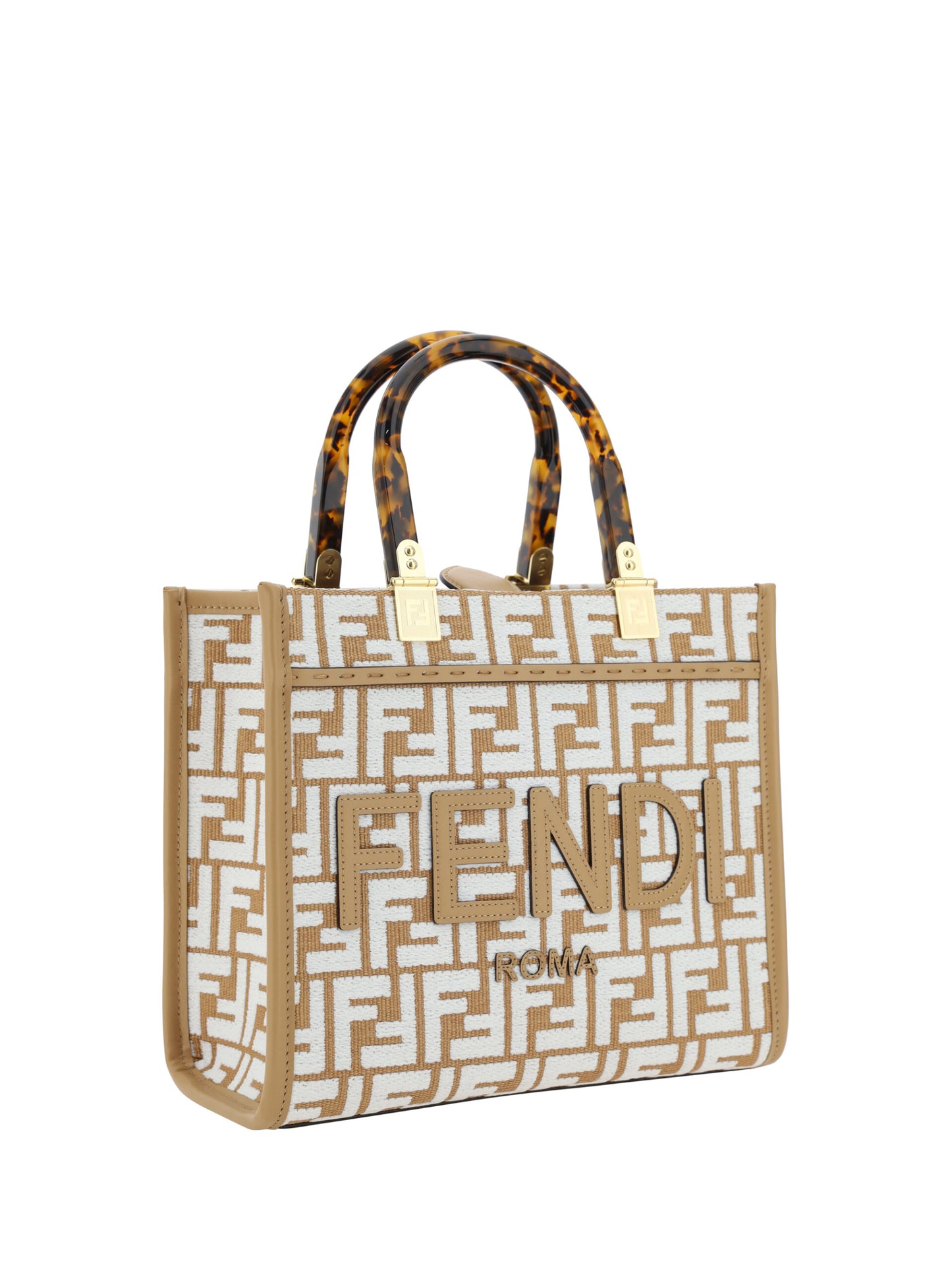 Fendi Chic Beige Sunshine Jacquard Handbag